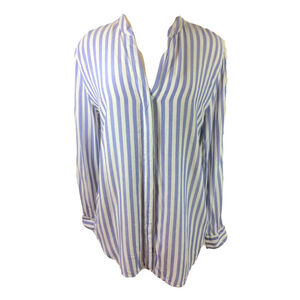 Rails Long Sleeve V-Neck Blue Vertical Stripe Button Down Shirt Sz S